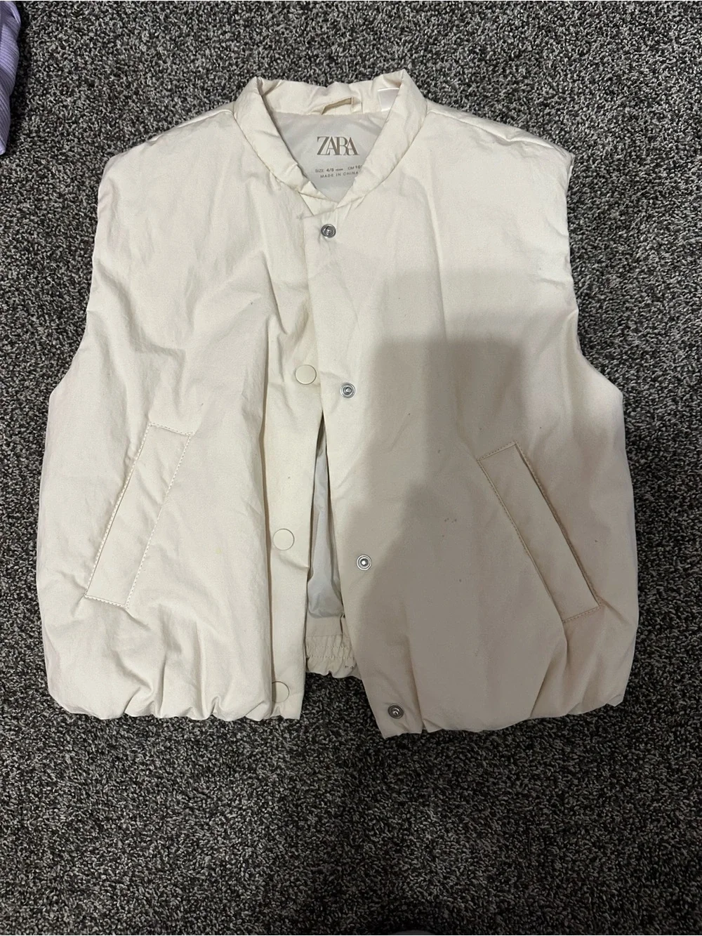 Zara Kids Off-White Puffer Vest